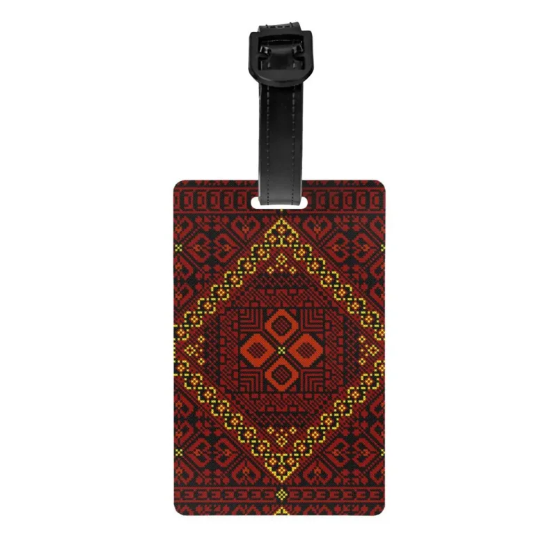 

Traditional Palestinian Tatreez Luggage Tag With Name Card Palestine Embroidery Privacy Cover ID Label for Travel Bag Suitcase