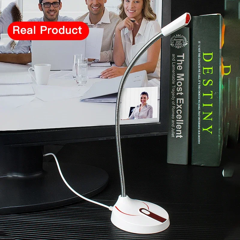 Mini USB Microphone Studio Speech Speakers 3.5mm Jack Plug Wired Microphones for PC Computer Laptop Notebook Loud Speaker