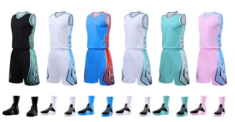 Throwback Basketball Jersey Sets Men Blank College Clothes Tracksuit  Pockets Student Training Suit Sportswear L-6XL