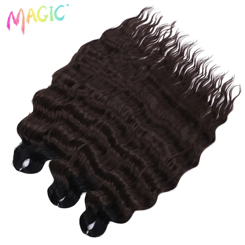 Anna Synthetic Hair 24 Inch Water Wave Braiding Hair Extensions Ombre Blonde Deep Wave Afro Curl Twist Crochet Hair for Women - Image 87