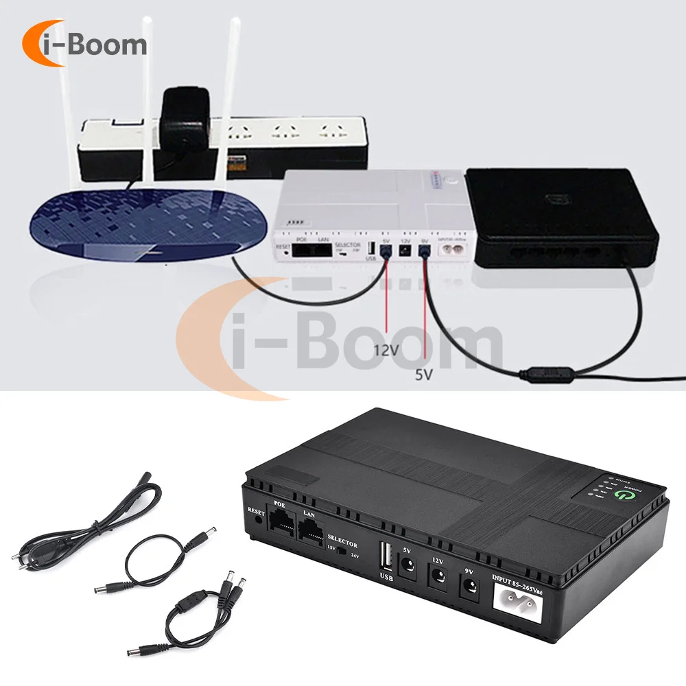 AC220V EU Plug 8800mAh Uninterruptible Power Supply Mini UPS 1 to 3 Output with DC 12V/9V/5V Output For Wireless Router