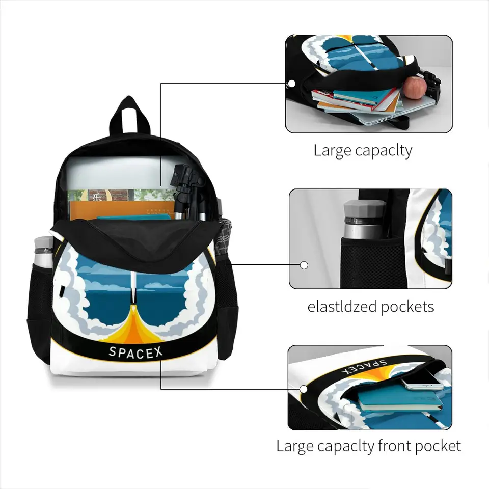 SpaceX Backpacks Car Polyester Business Youth Backpack Large