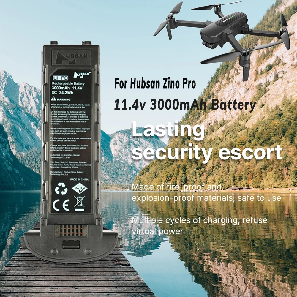 Batteria Di Nuova Generazione 11.4V 3000Mah Per Hubsan Hubsan Zino Pro Rc Quadcopter Pezzi Di Ricambio Volo Intelligente