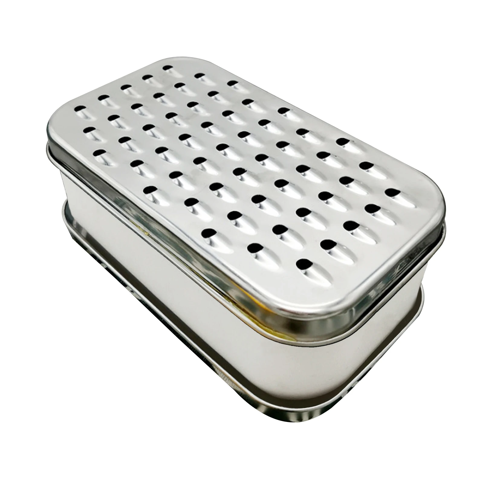 Cheese Grater with Food Saver Container 2 in 1 Fruit Vegetable Chopper  Stainless Steel Rectangle Box and Graters