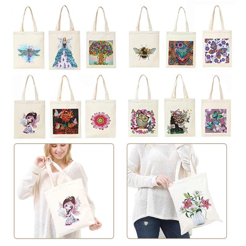 DIY Owl Diamond Painting Shopping Tote Bags Mosaic Kit Art Drawing (BB023)