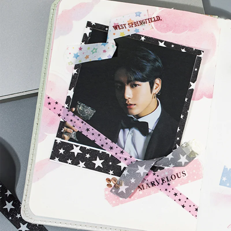 1Style 12Rolls/bag Walking with the Stars Tape Set Creative Handbook Material DIY Scrapbook Photo Frame Diary 3