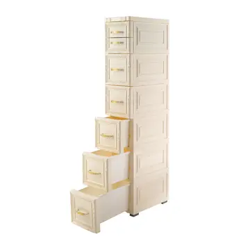 Nightstand Wood Lingerie Chest with Drawers Multifunctional Storage Locker Multi-Layer Living Room Cabinet w/ 7 Drawers 5