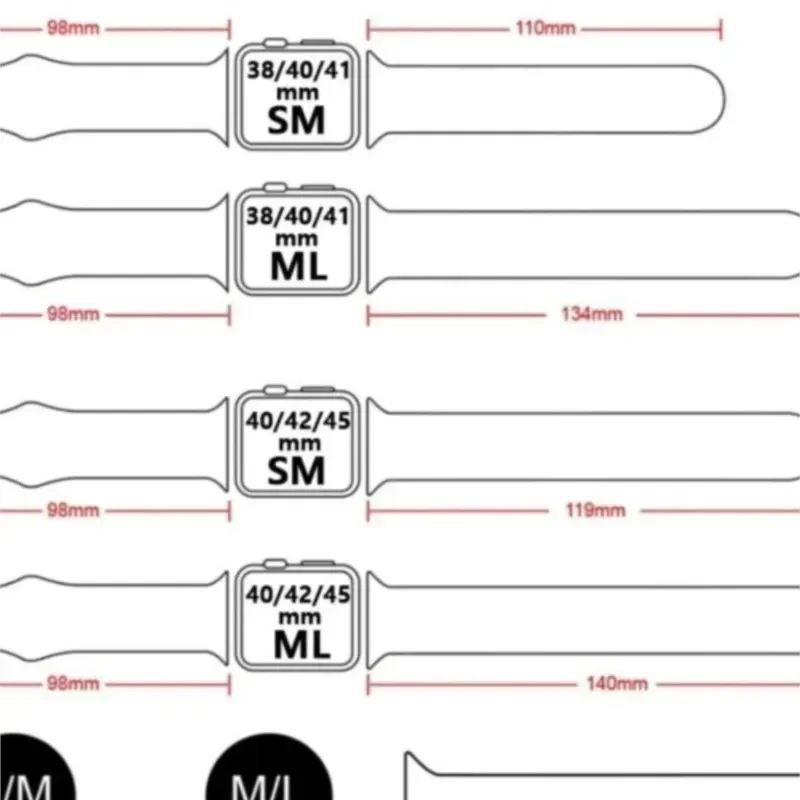 Premium Silicone Sport Band for Smartwatches - Multiple Sizes Available