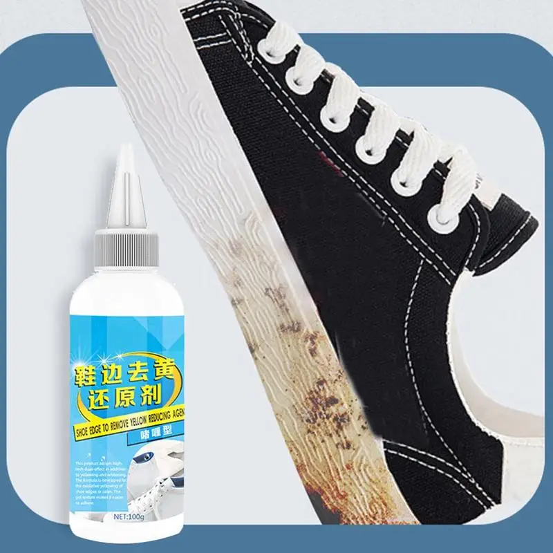 

MOONBIFFY 30g White Shoe Whitening Cleaner with Brush Decontamination Whitening Care Edge Tool Shoe Cleaning Yellow Shoes