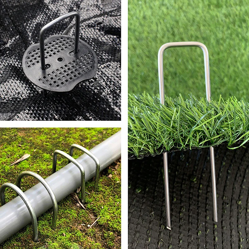 20Pcs Landscape Staples U-Shaped Garden Pins Garden Stakes Staples Heavy Duty Yard Lawn Tent Stakes Securing Pegs Weed garden staples plant stakes