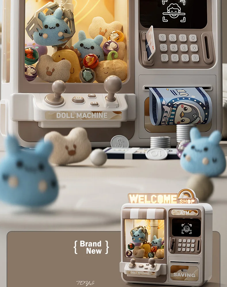 Doll Catcher Atm Claw Machine – 2-In-1 Toy Grabber &Amp; Pretend Play Bank Fun