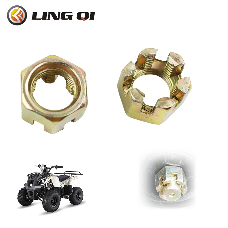 LINGQI Modified ATV Metal Rear Wheel Hub Axle Nut PAIR Bolt Fit For Buggy Quad Go Kart Golf Cart All-terrain Vehicle catdogbear titanium bolt axle core front wheel axle m10x280mm pitch1 25mm for motorcycle electric vehicle modification