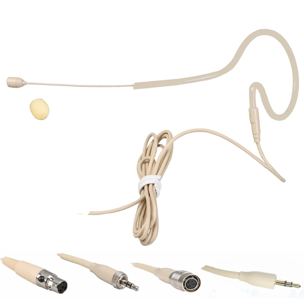Microfono Auricolare Omnidirezionale Per Shure Ulx Slx Sennheiser Ew100 G2 G3 G4 Audio-Technica Akg Mipro Condensatore Microfono Orecchio Singolo