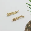 Boucles d'oreilles en forme de feuille pour femmes, 1 paire, dorées, faites à la main, délicates, Chic, manchette sur chenilles, bijoux pour un usage quotidien, Occasions formelles