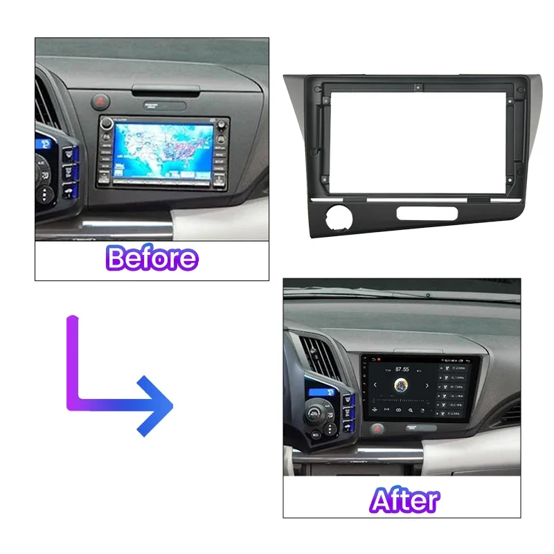 ȥ CRZ CR-Z 2010-2017, 2DIN ڵ  ٸ ȵ̵ ο  ŰƮ, ġ Ʈ ̽ г  