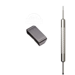 Stainless Steel Watch Band Keeper Loop Accessory - 24 (Black Three S L)