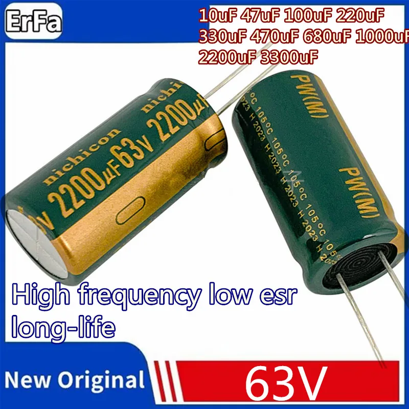 63v High Frequency Low Esr Aluminum Electrolytic Capacitor 10uf 47uf