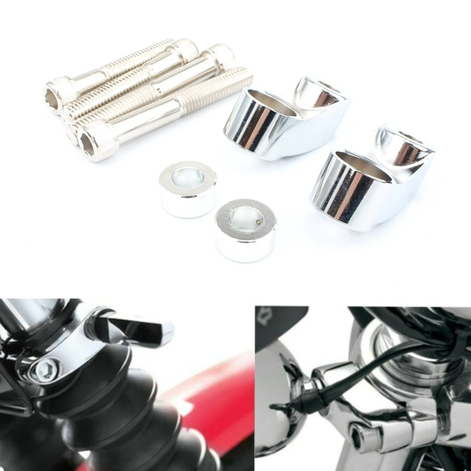 

Motorcycle Front Turn Signal Lights Relocation Kit Fork Tube For Harley Sportster FXR FXD Dyna 39 mm 49 mm