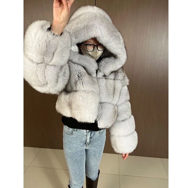 2025 Maomaokong Winter Women Luxury Thick Natural White Real Fur