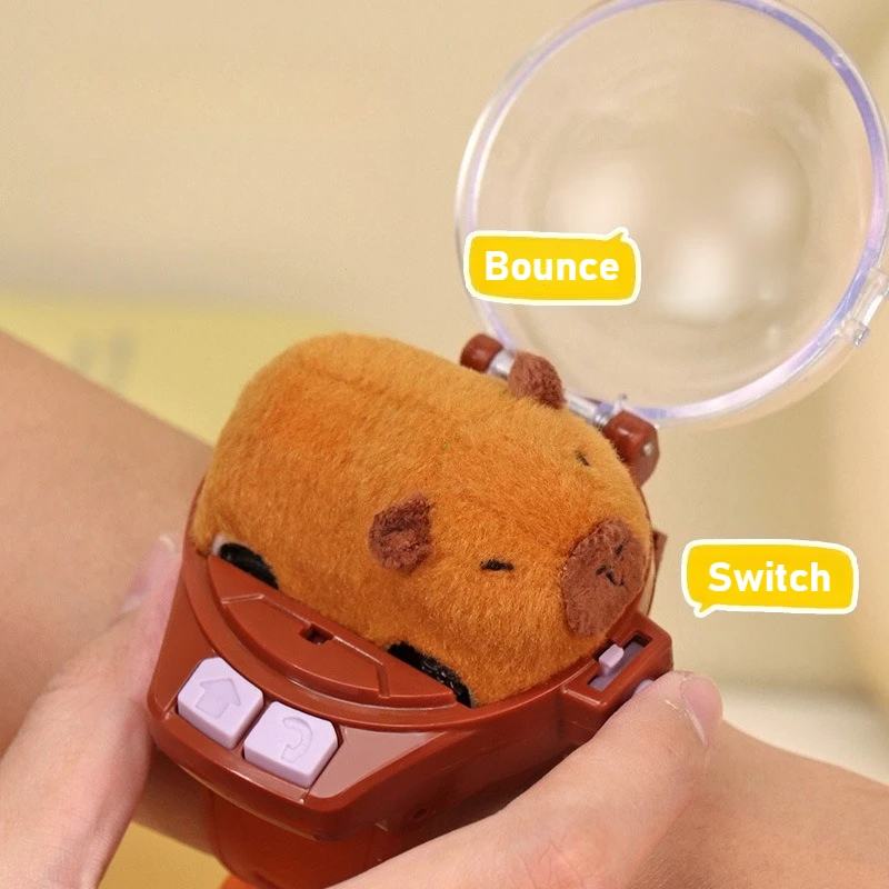 Rabbit Capybara Remote Control Car Watch Toys with Light 2.4G Racing Car Wrist Toy for Kids RC Small Car Interactive Games Toys