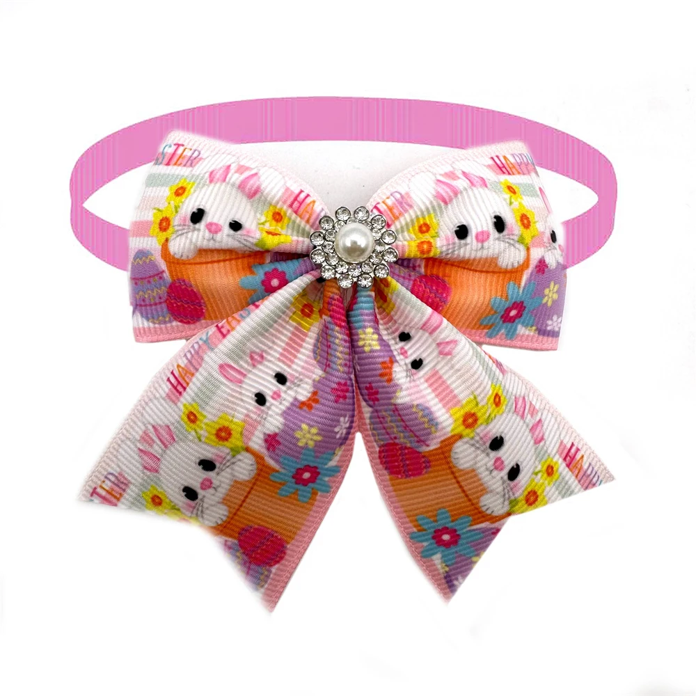 50/100pcs Dog Bow Tie Easter Rabbit Style Dog Bowties Neckties Collar Pet Supplies Pet Grooming Accessories for Small Dog Cat 4