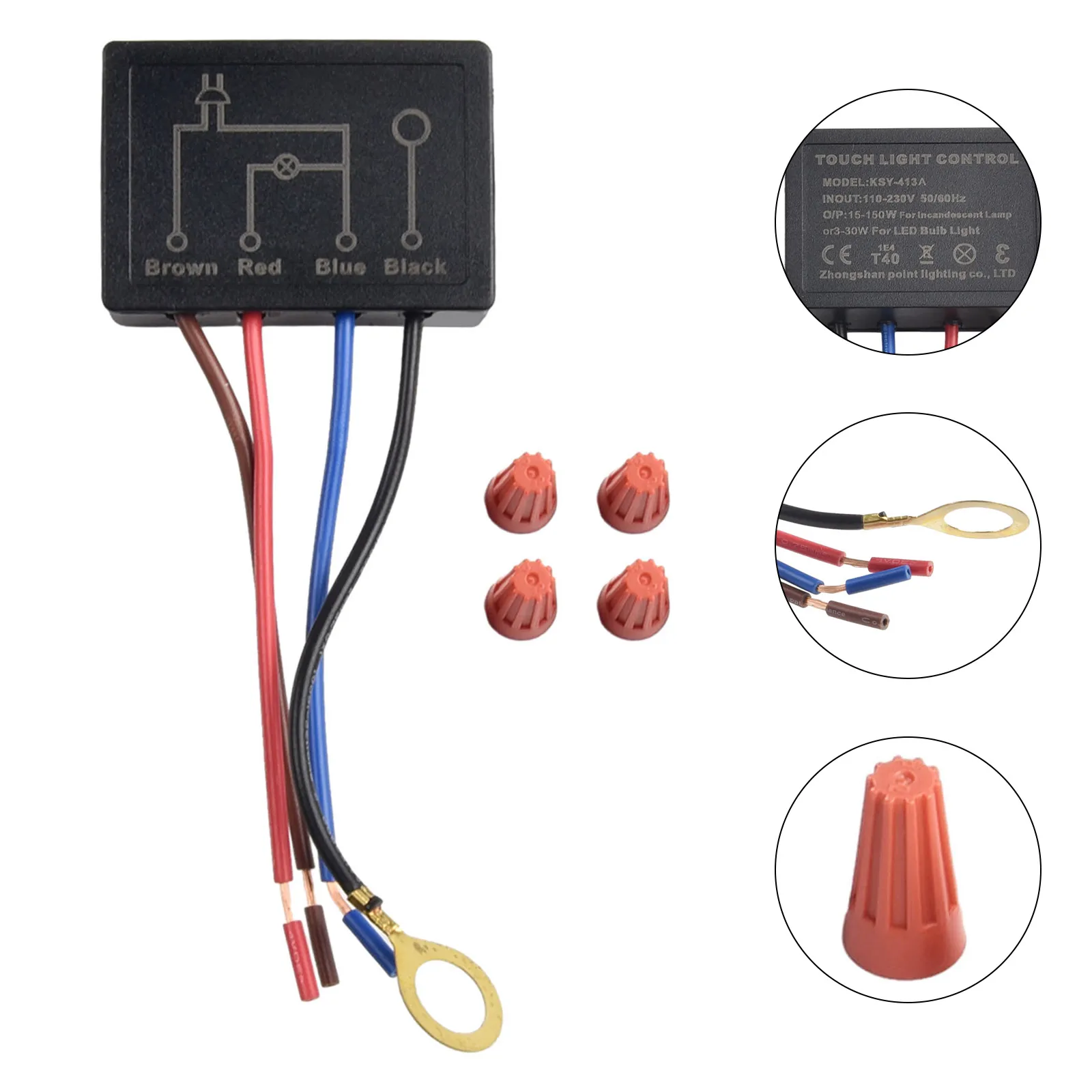 Description Picture 2 of item220V Touch Light Switch Table Lamp Dimmer Control Module Sensor EU Touch Switch Compatible With Incandescent Lamps LED Sconces