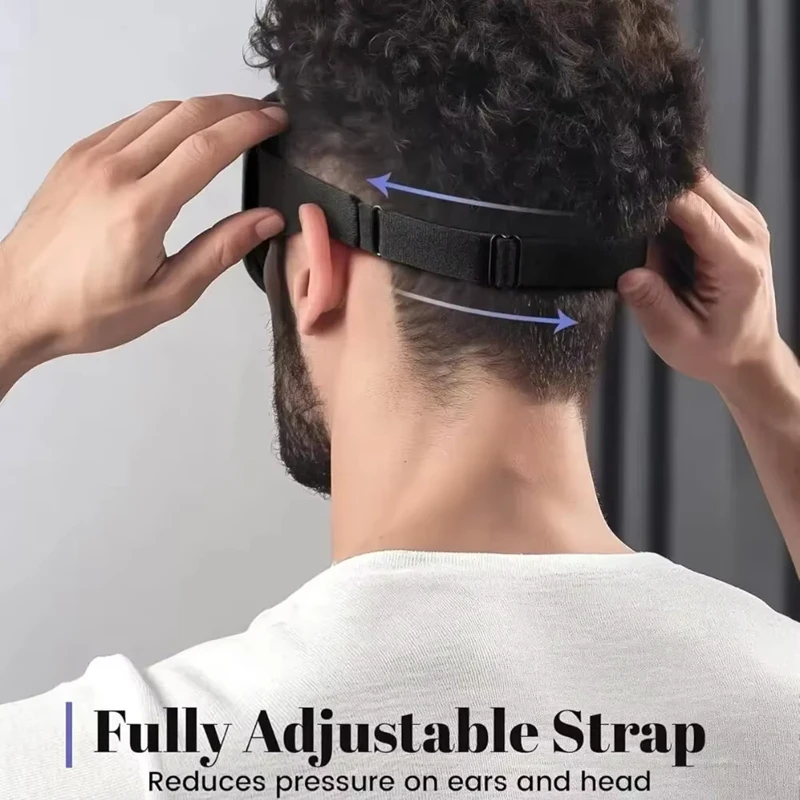 Enhanced Sleep Mask - Ultimate Blackout Comfort with 3D Breathable Design and Adjustable Strap