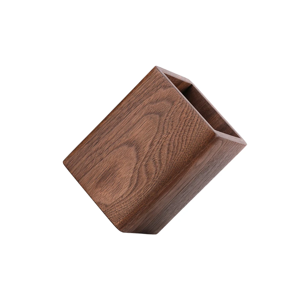 Wooden Stationery Organizer Square Pen Holder Desk Decoration Stationery Brushes Offices