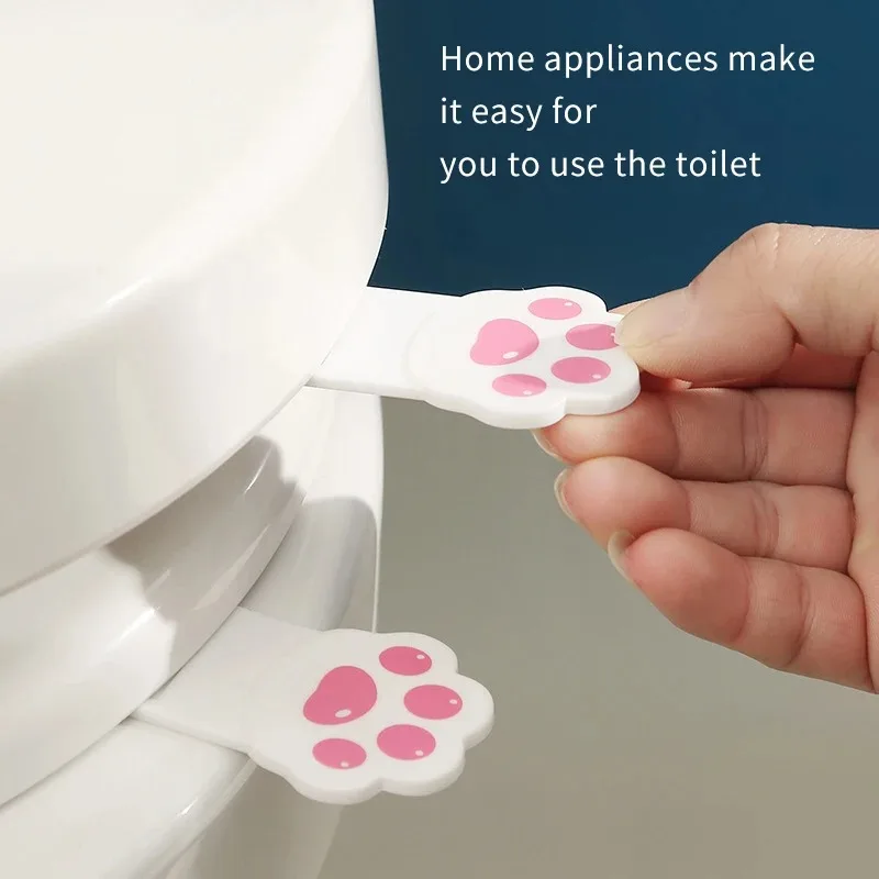 

Creative Cat Claw Shape Toilet Handle Cute Cartoon Toilet Lid Lifter Plastic Convenient Clamshell Opener Bathroom Accessories
