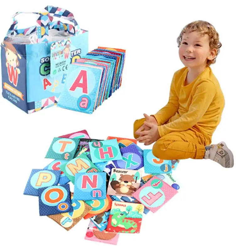 

Soft Alphabet Cards Kid Learning Toys 26Pcs ABC Alphabet Child Flash Cards Early Learning Toy With Storage Bag Toddlers And Kids