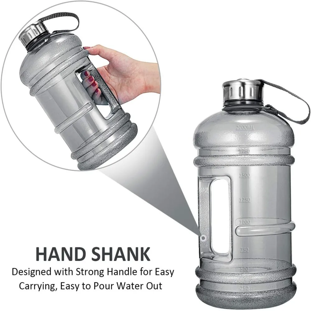 Water Bottle BPA Free 74 oz Gym Bottle Handle Jug Big Bottle Large