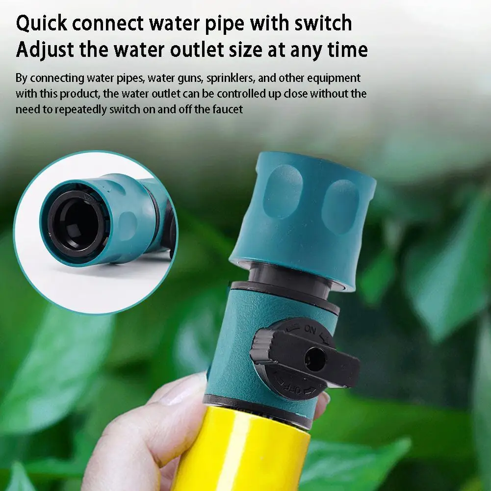 

3.5cm Garden Hose Connector Equal Diameter Connectors With Shut-off Vale Water Pipe Quick Connection For Watering Irrigatio D9A4