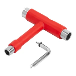 Professional T-Shape Skateboard and Roller Skate Allen Key Tool - Black (Red)