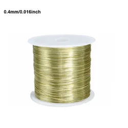 100M Roll Gold, Silver, Black & Light Golden Non - Fading Metal Wire for DIY Beading and Jewelry Cord (0.4mm Light Golden)