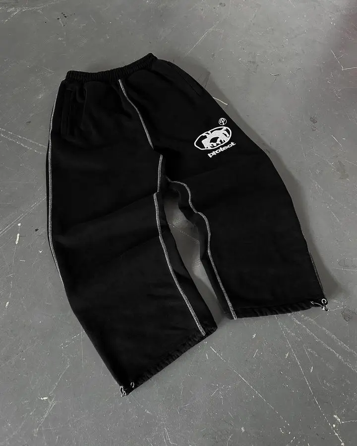 Description Picture 5 of itemStreetwear PROTECT Jogger Sweatpants Mens Womens Pants Harajuku Gothic Letter Graphic Embroidery Elastic Waist Baggy Trousers
