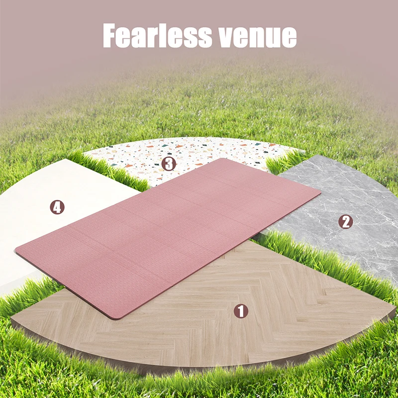 Yoga Mat 4mm Folding Portable Dual-Sided Non-Slip Surface 1pc