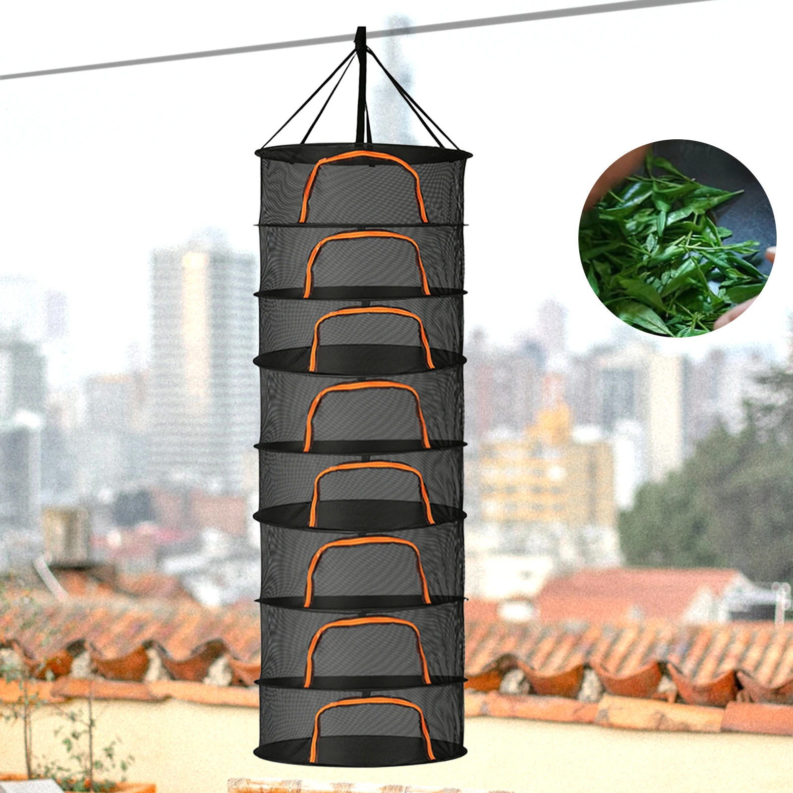 2/4/6/8 Layer Plant Drainer Hanging Mesh Plant Drying Rack Hanging Mesh Drying Net for Food Flowers Meat 6