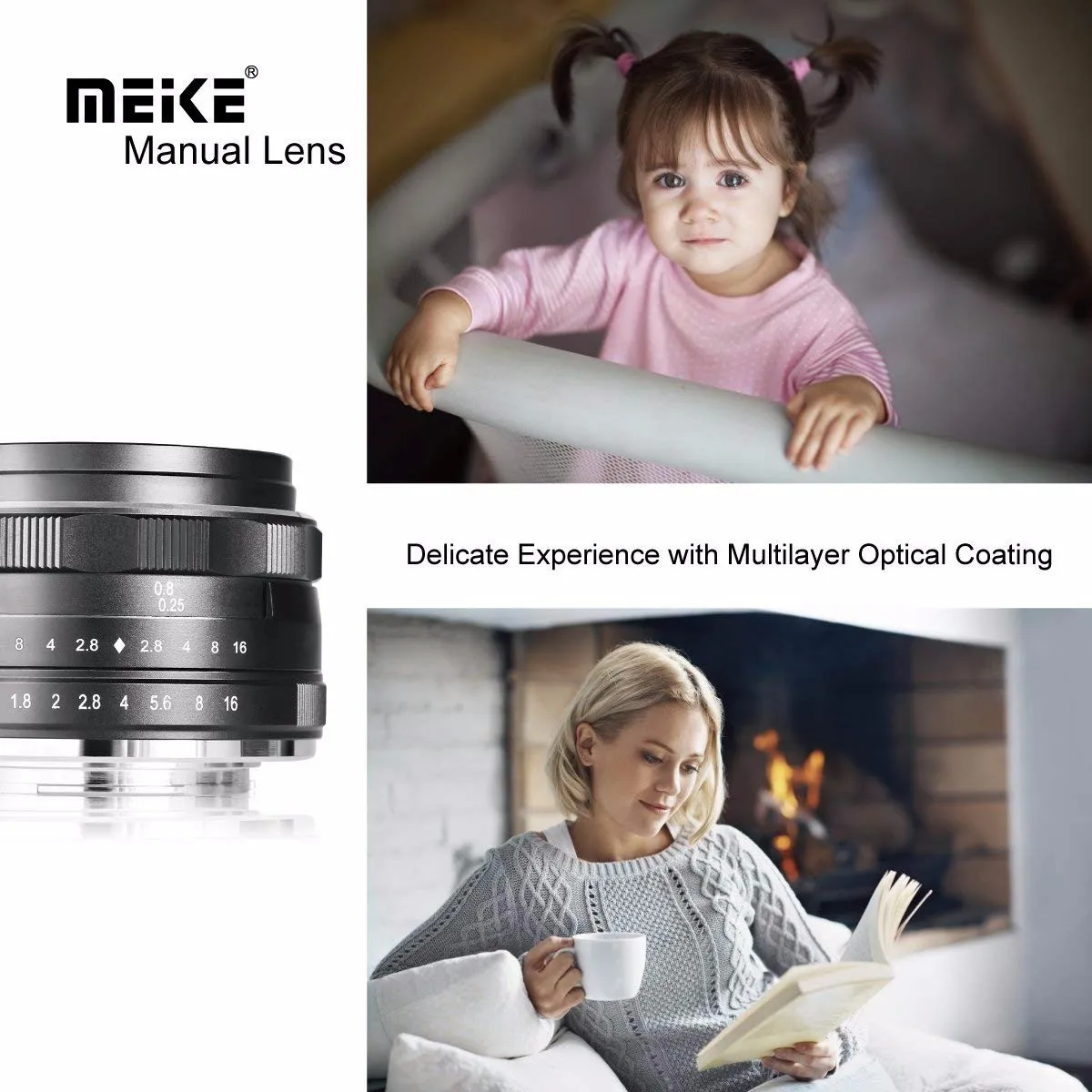 Meike 25mm f1.8 Large Aperture Manual Lens for Olympus Micro 4/3/Sony E/Canon EF