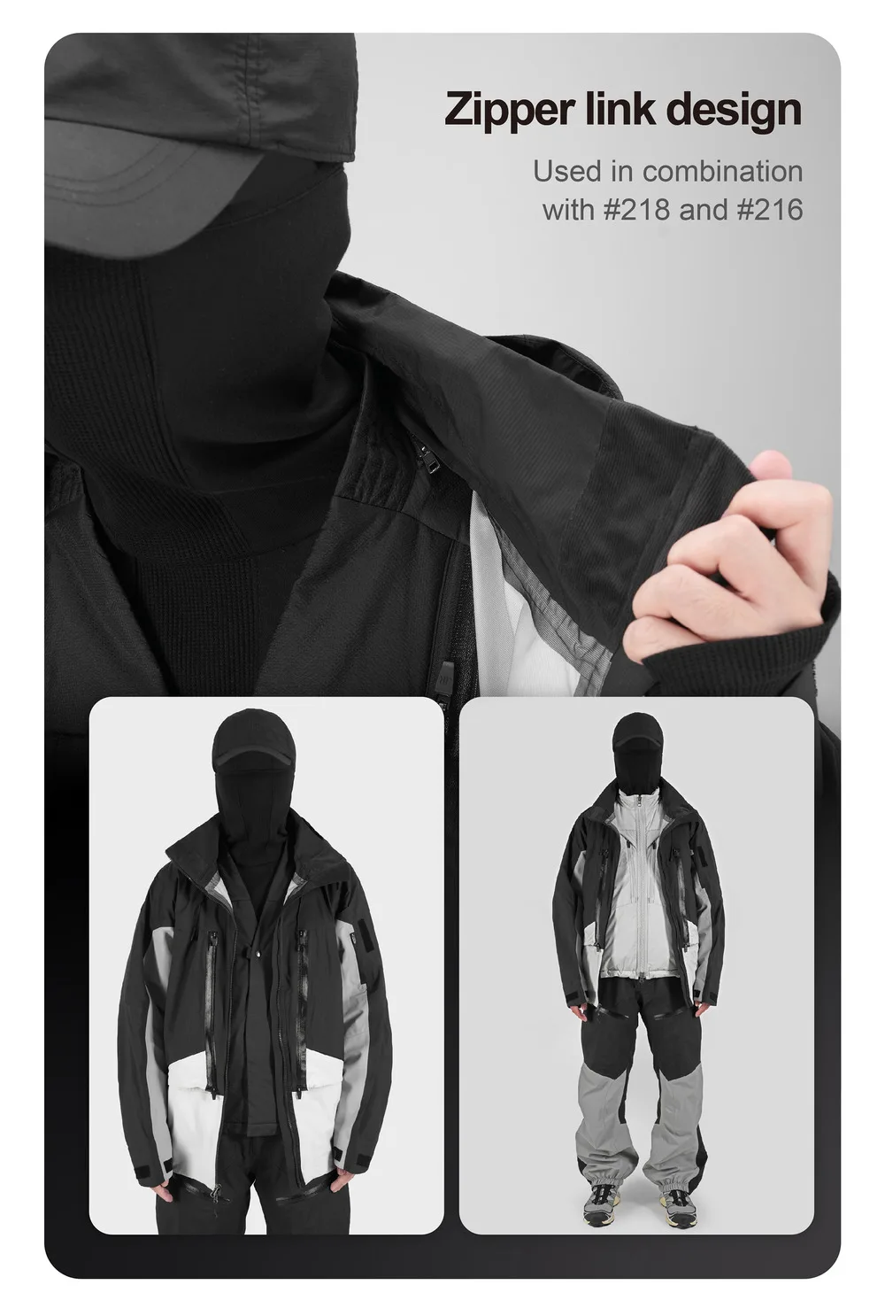 Reindee Lusion 23aw All-weather hooded hard-shell 3L outdoor ski jacket carrying sling multiple pockets adjustable hood techwear