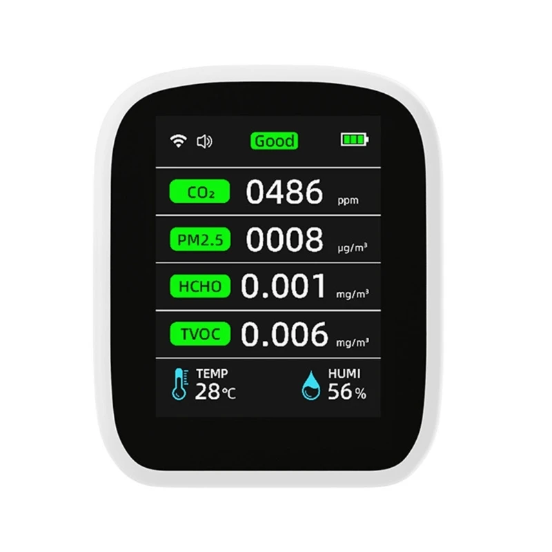 

M17D 8-In 1 Carbon Dioxide Monitor Indoor-CO2 Meter Temperature and Relative Humidity Detector-Air Quality Data-Logger