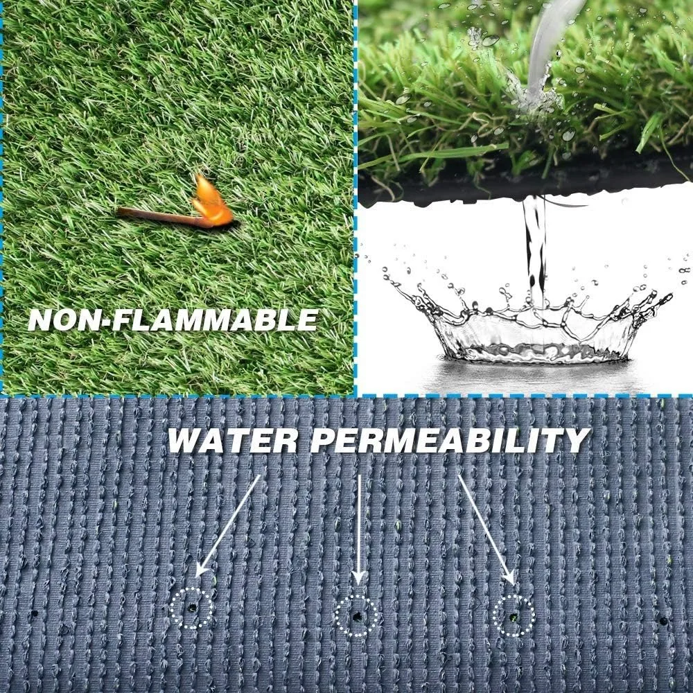 Artificial Lawn, Premium Synthetic Artificial Grass Turf 1.38inch Pile Height 7FTX15FT, High Density Fake Faux Grass Turf