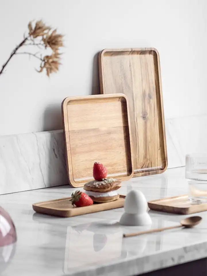 Leeseph Wooden Serving Trays for Home Entertaining