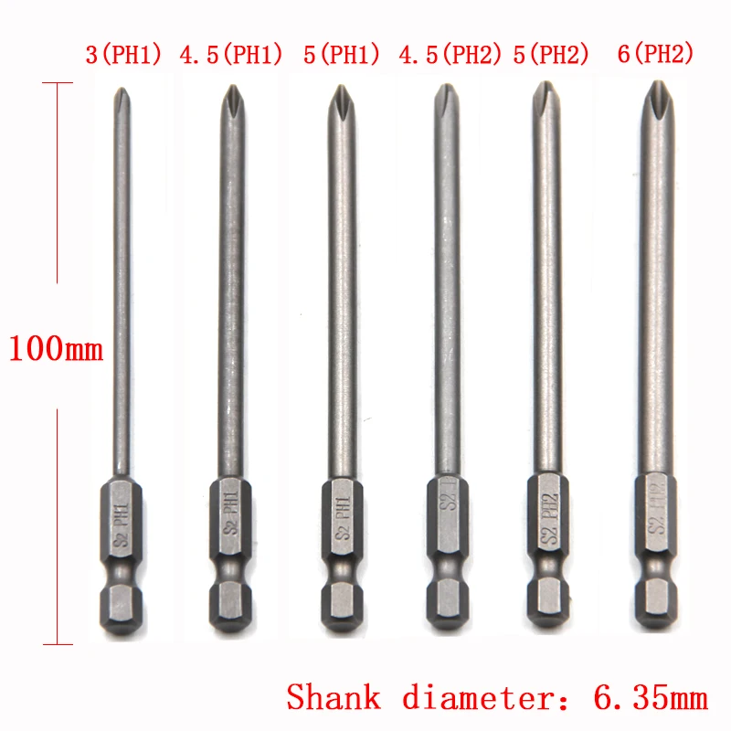 Jeu de 10 tournevis cruciformes et plats 100mm - Lot embouts de précision
