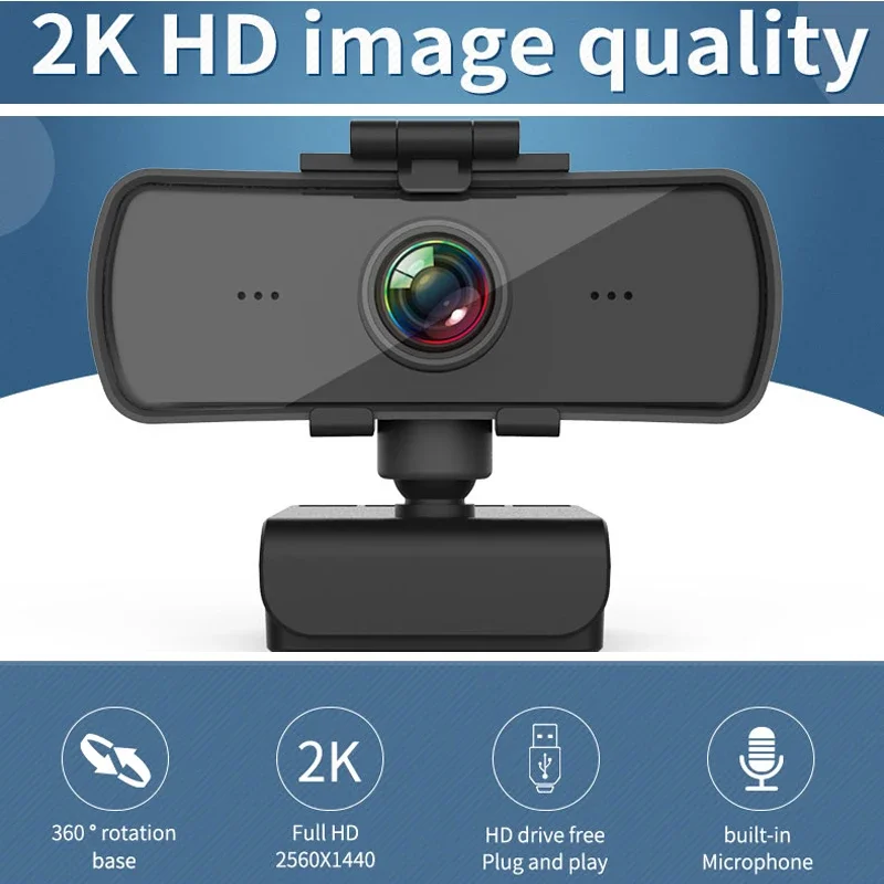 

USB HD 2K Webcam autofocus Built-in Microphone 2040*1080 30fps Web Cam Camera for Desktop Laptops Game PC