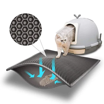 2 Layer Extra Large Cat Litter Mat Heavy Duty Waterproof Non Slip Washable Pet Floor Protector Litter Box Sand Stopper 1