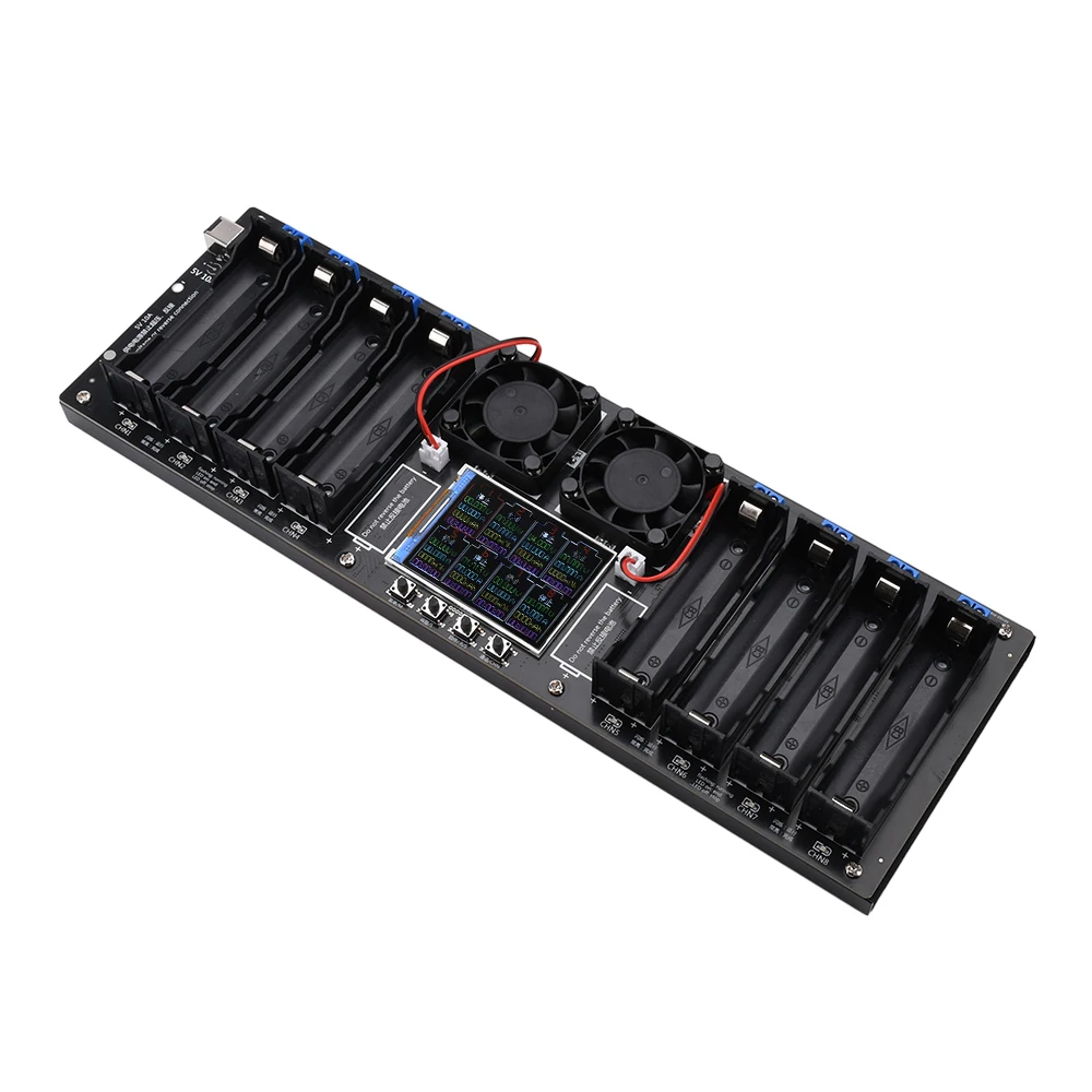 8 Channels 18650 Lithium Battery Tester  DC Port 2.4-inch Color Screen Digital Battery Power Detector Module DC5V 10A Tester 3