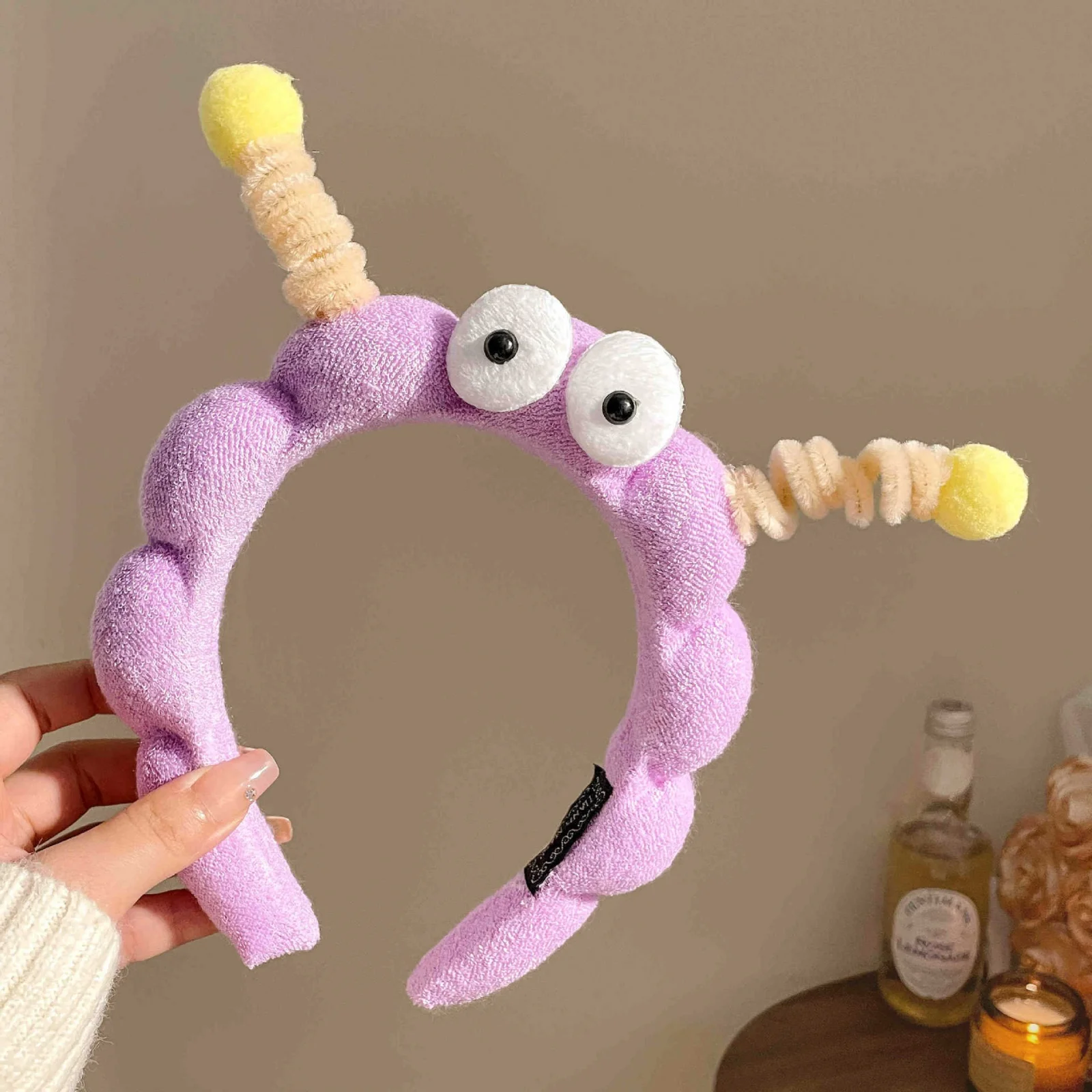 1PC Cute Cartoon Creature Headbands, Colorful Plush Hair Hoops, Perfect For Wash & Skincare, Fun Hair Accessories