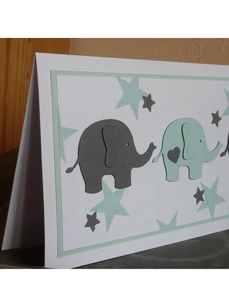 코끼리 동물 금속 절단 다이 스텐실 스크랩북 Diy 앨범 스탬프 종이 카드 엠보싱 장식 공예 칼 금형