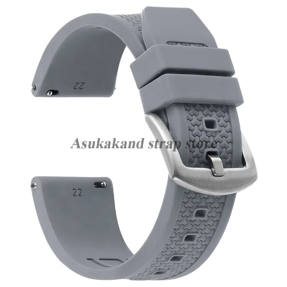 Enhanced Silicone Sport Watch Band with Quick Release - Men's Rubber Bracelet