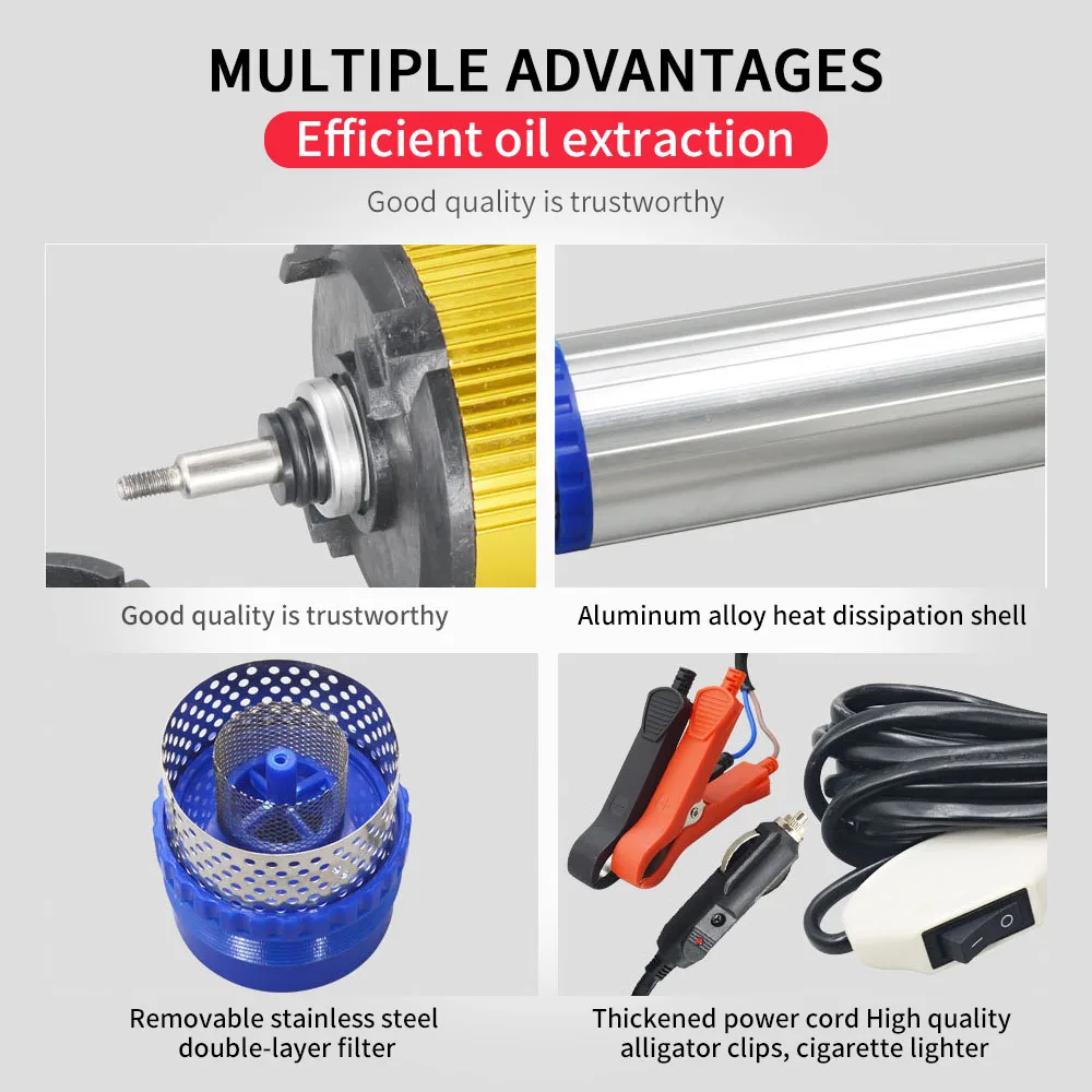 260W 180W 100W electric pump portable pumping diesel oil water wine transfer pump camping fishing submersible car 12V 24V oil transfer pump oil pump submersible electric pump water transfer pump electric pump